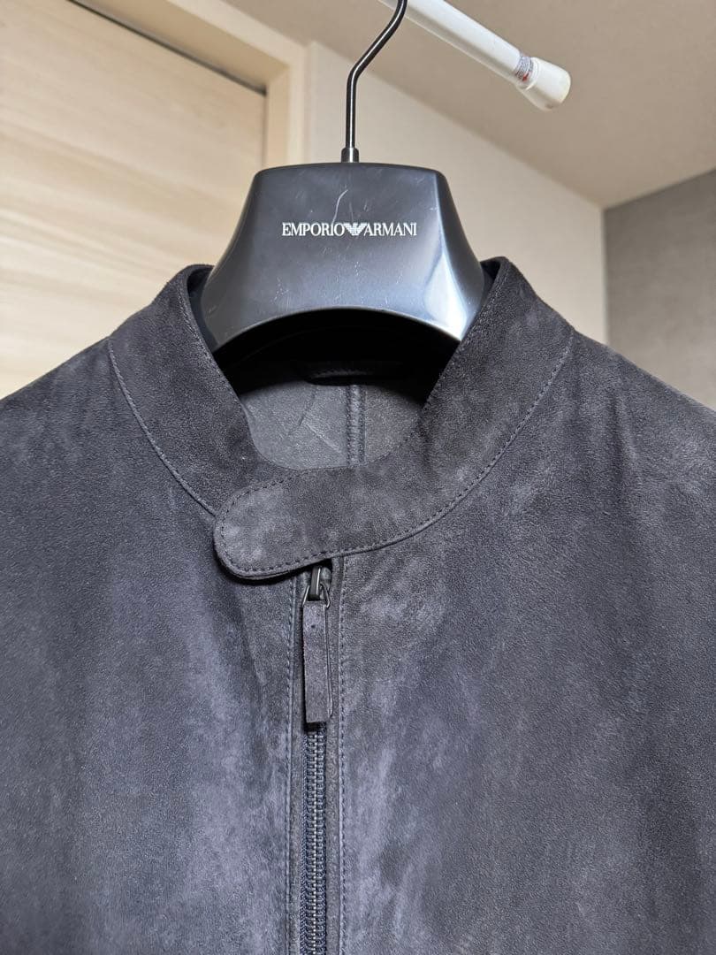 エンポリオアルマーニ ゴートスキン スエード シングルライダースジャケット