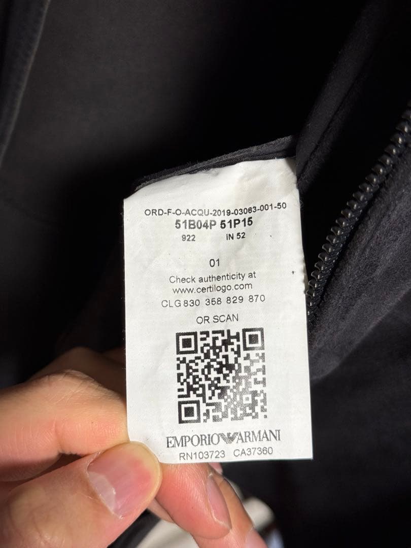 エンポリオアルマーニ ゴートスキン スエード シングルライダースジャケット