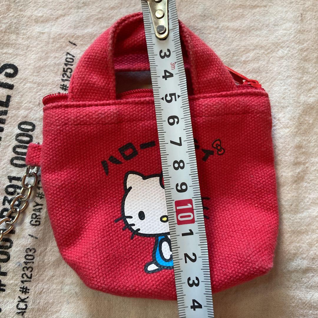 メルカリ便　キティ　キーホルダー　バッグポーチ　赤　使用感　昭和　平成　レトロ