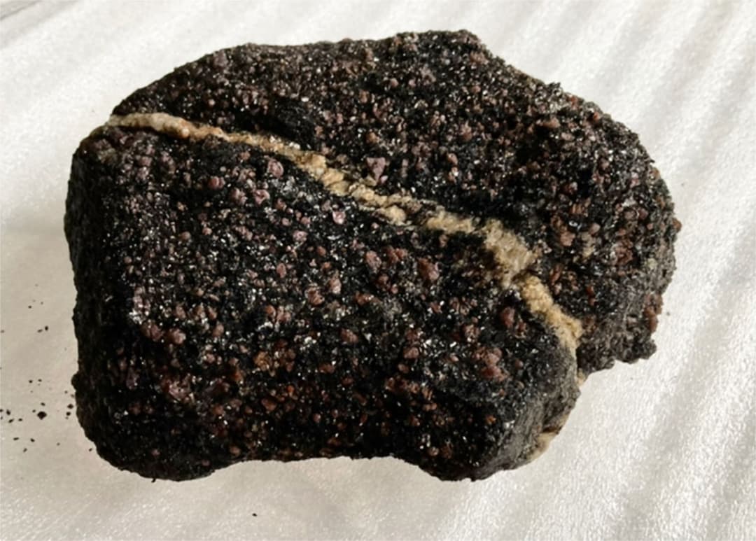 再度お値下げしました　希少　南極の石　黒にピンクの粒入り　南極観測隊員から入手