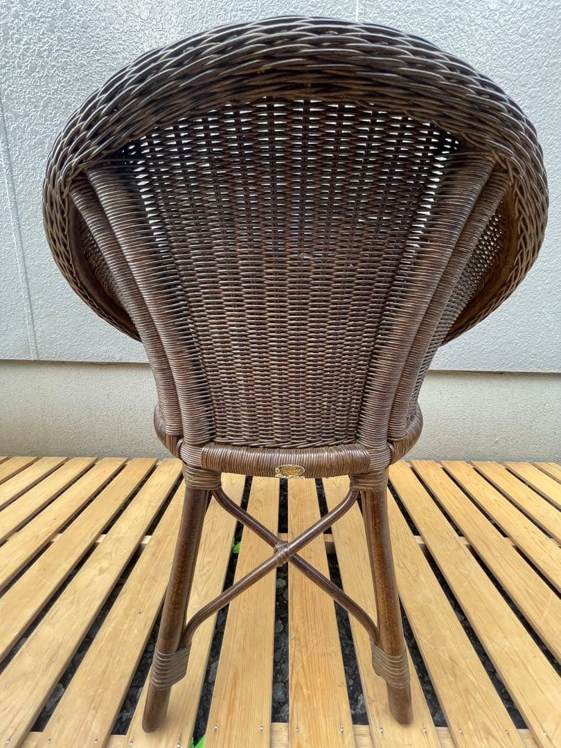 ②カザマ KAZAMA ラタン 丸型座椅子