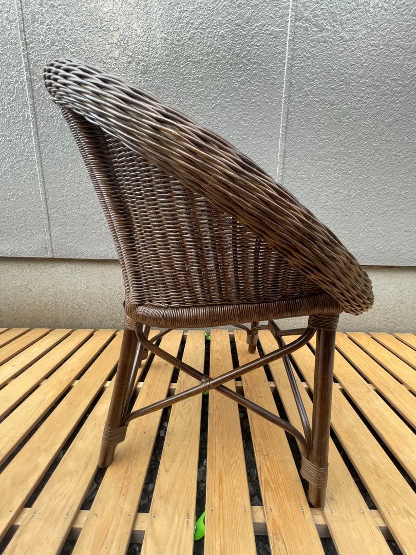 ②カザマ KAZAMA ラタン 丸型座椅子