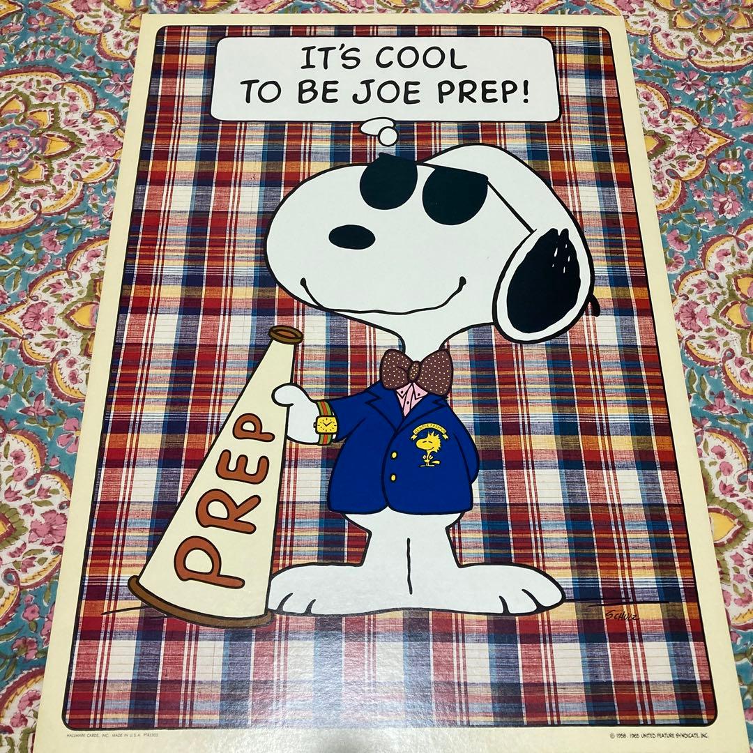 60'sヴィンテージ　ポスター　スヌーピー　プレッピー　SCHULZ 1965年
