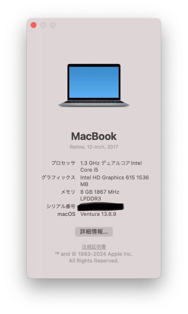 Apple MacBook 12インチ スペースグレイ i5/8GB/256GB