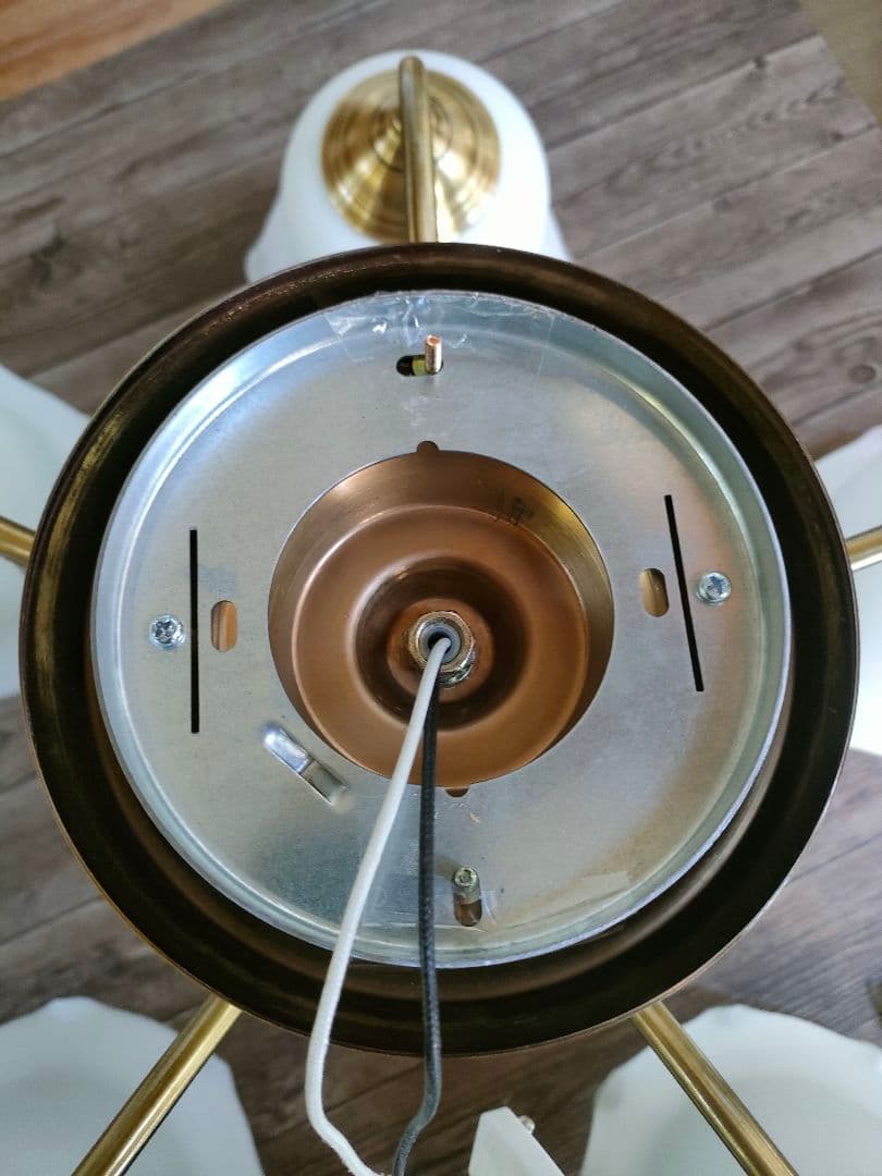 美品　ヤマギワ シャンデリア 5灯 真鍮 ガラス　ライト