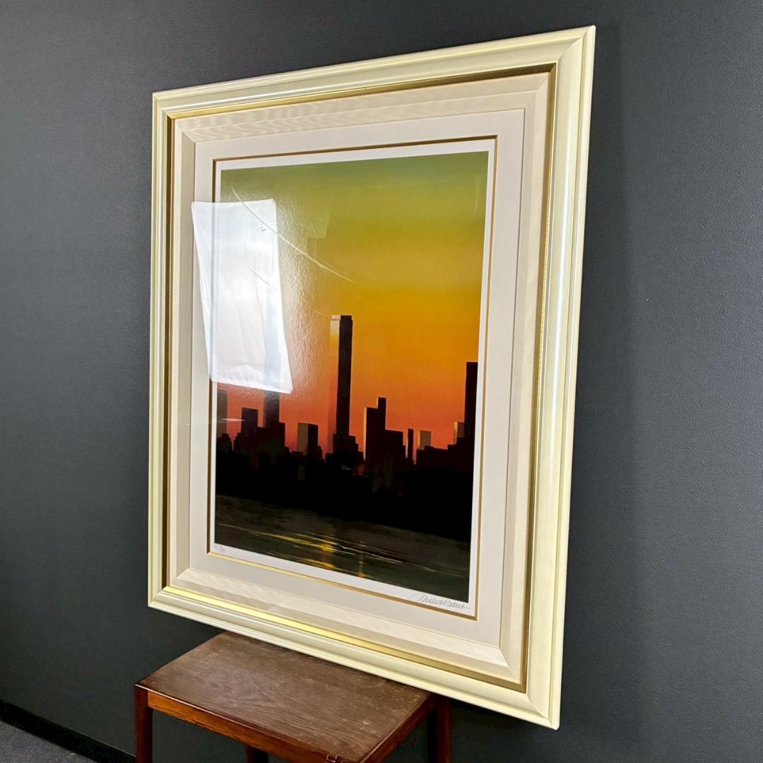 美品 ミッシェル・バテュ「私の摩天楼」シルクスクリーン 大作 直筆サイン入り