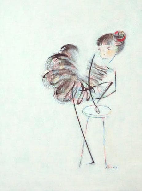 油絵 絵 絵画 インテリア 額付(銀) F4-040414 可愛い女の子 バレエ