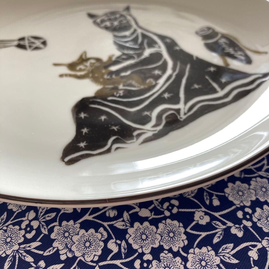 【未使用】藤田嗣治　大皿「聖母子」　猫