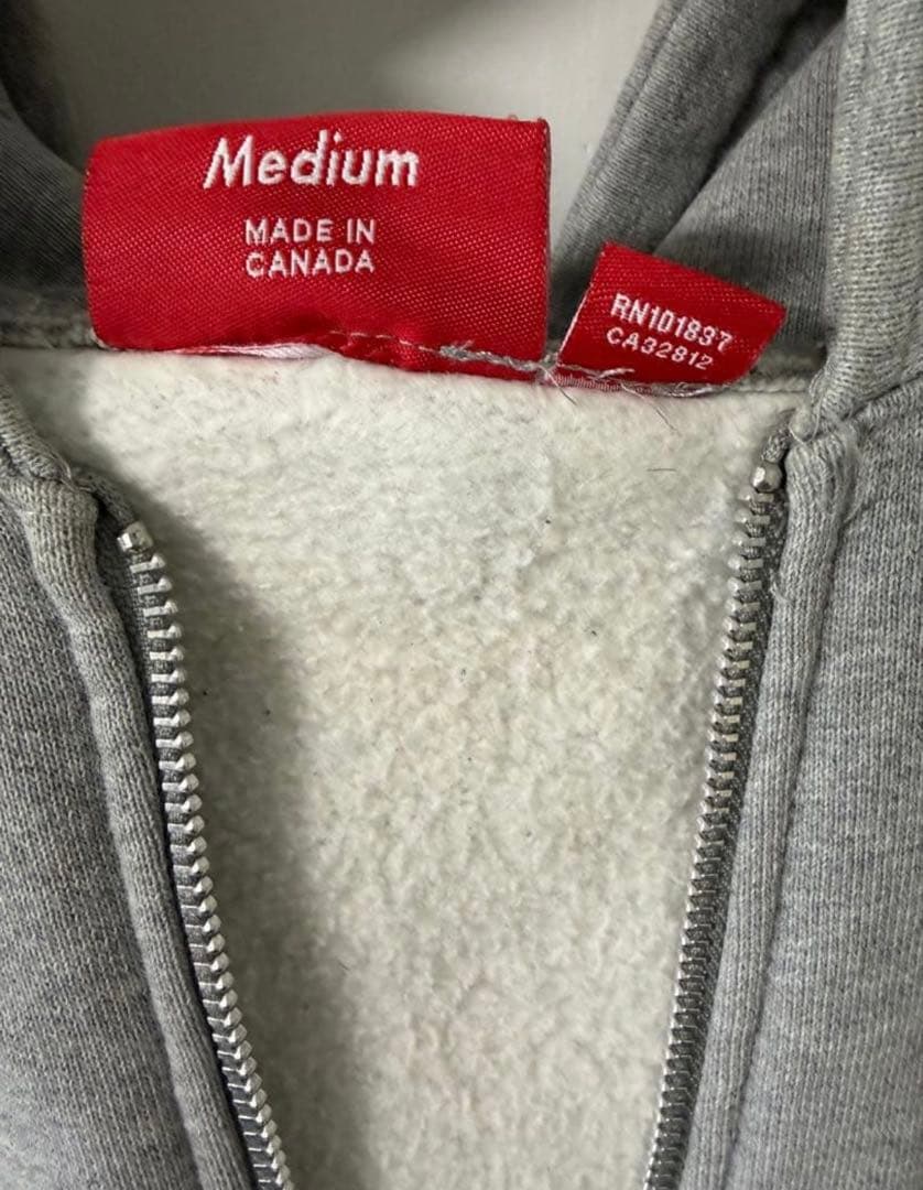 Supreme グレー フルジップパーカー M