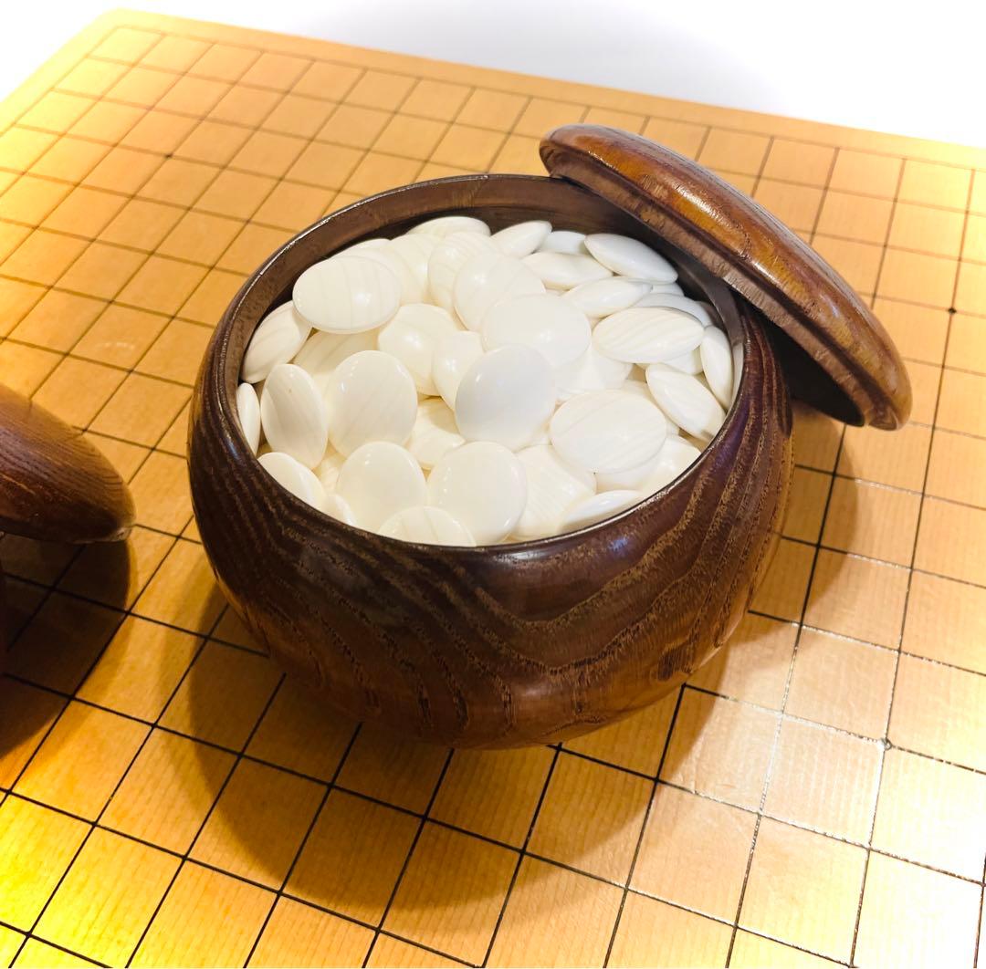 一枚板囲碁盤（へそ付き）碁石セット