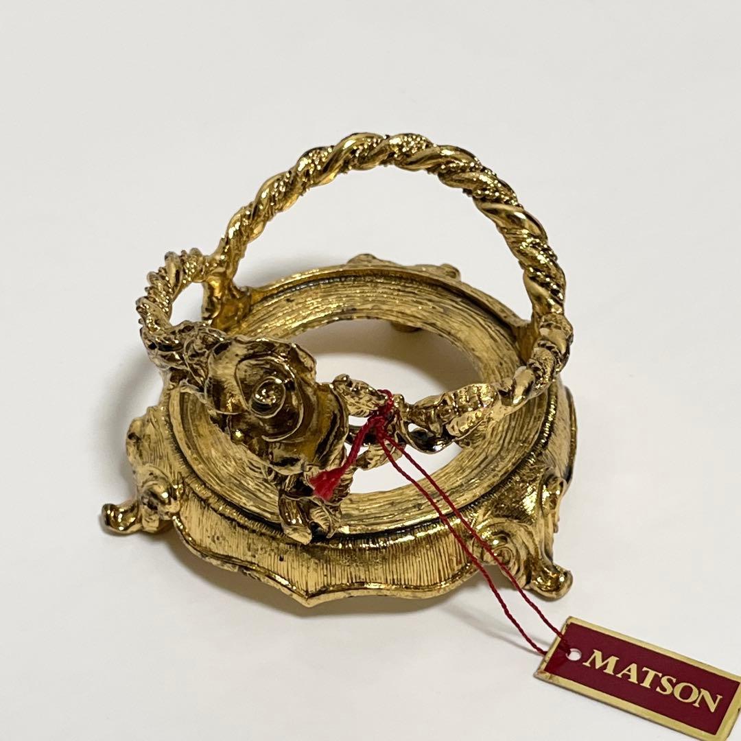 新品✨️ MATSON ソープボトル ホルダー 24金メッキ 陶器 ゴールドローズ