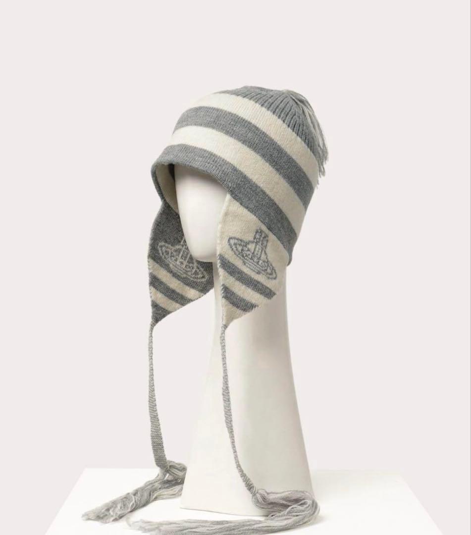vivienne westwood オーブフラップ付ニット帽