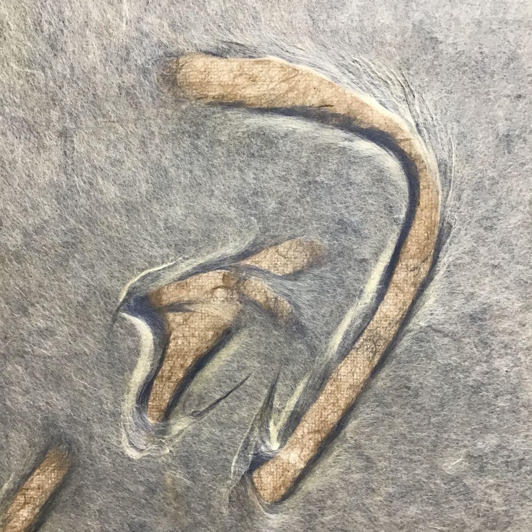 茶道具　掛軸　「忍」　小原和紙工芸作家　山内一生作　共箱　紙箱　S971KJ