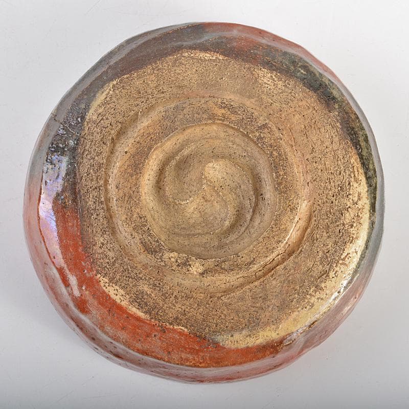 茶道具　楽吉左衛門　十代旦入造　赤楽平茶碗　共箱　D　R7072