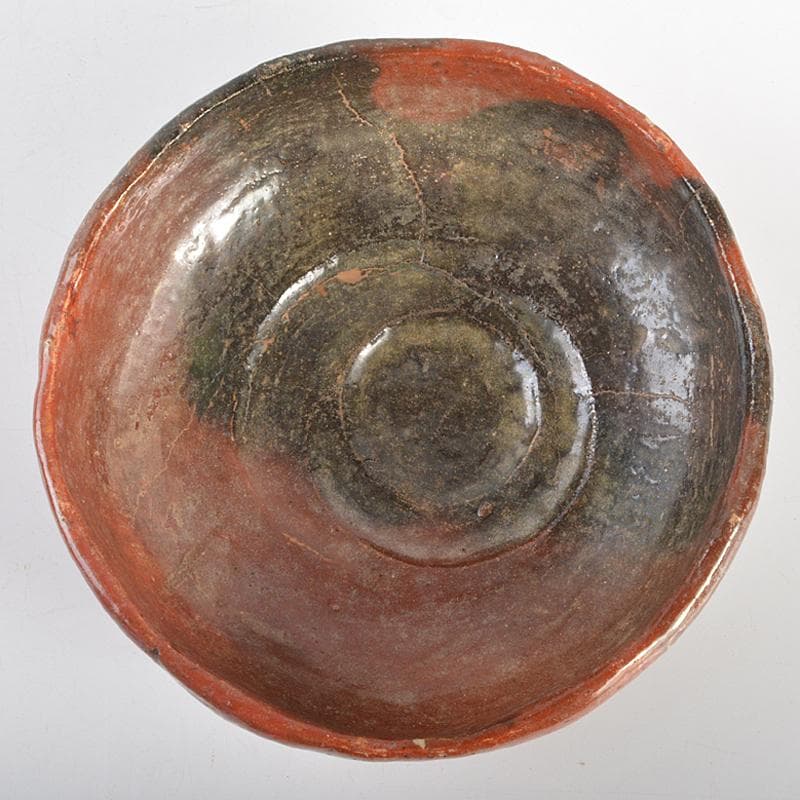 茶道具　楽吉左衛門　十代旦入造　赤楽平茶碗　共箱　D　R7072