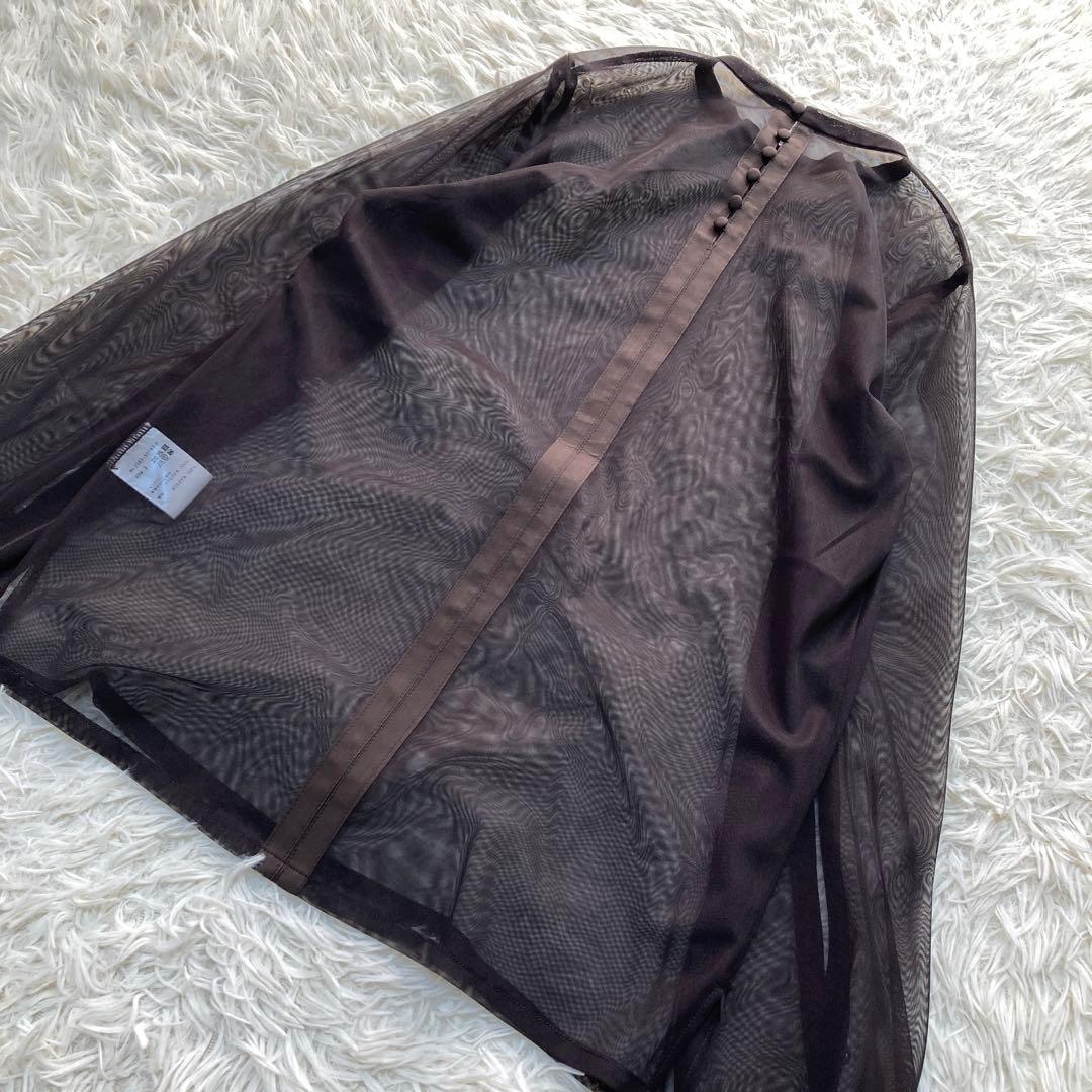 極美品✨kana ジャガード チュール セットドレス ブラウン ドレス S