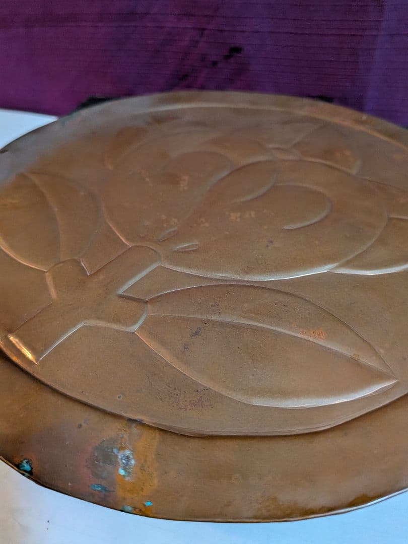 丸に橘御家紋時代２５センチサイズ古銅打出屋敷用飾り武具鎧櫃取付け飾りに最適品