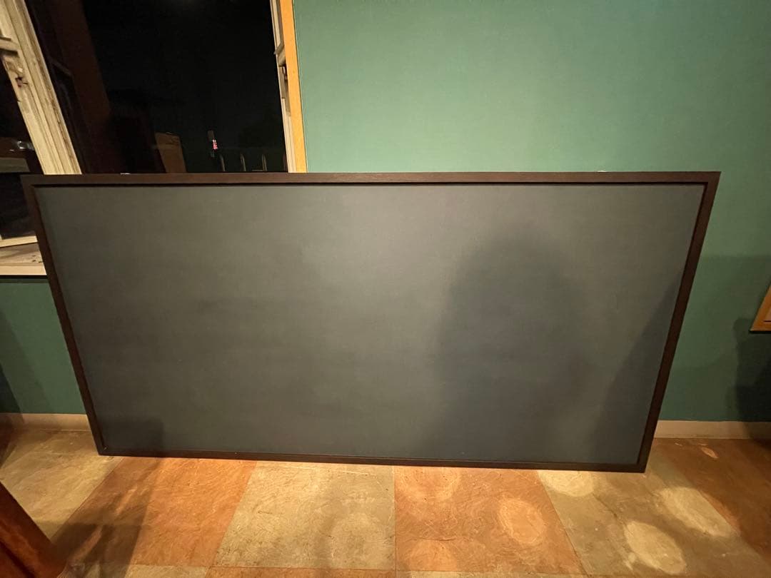 ブラックボード スチール製 黒板 900×1800 木枠 店舗使用品