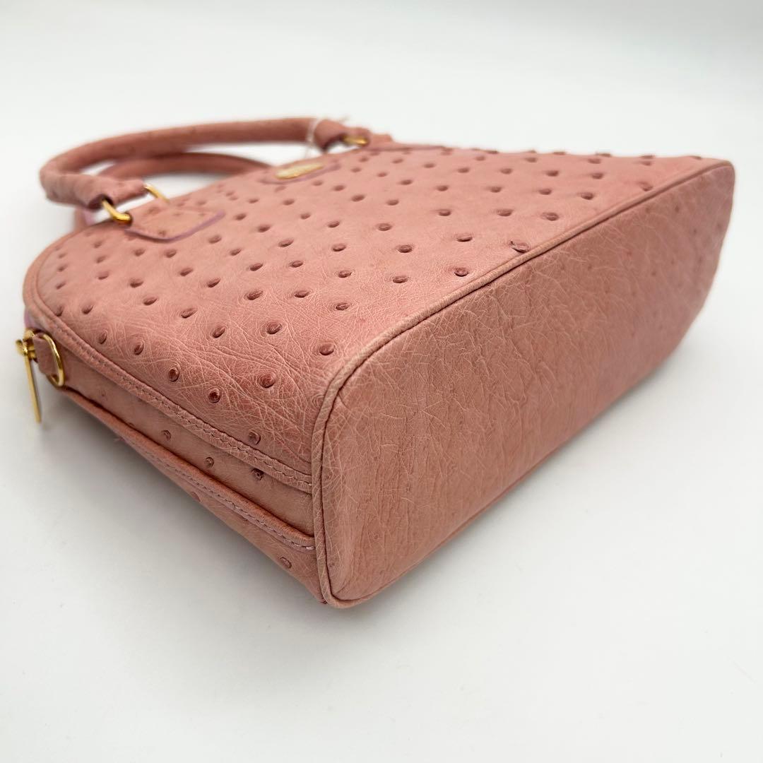 MORABITO　モラビト　オーストリッチ　ショルダーバッグ　2way　ピンク