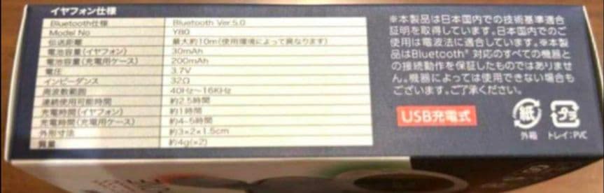 ワイヤレスイヤホン　TRUE WIRELESS EARPHONE