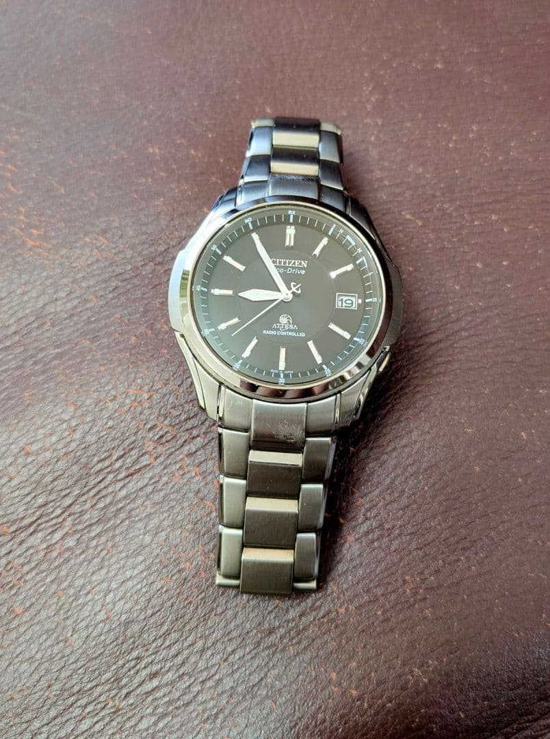 シチズン アテッサ メンズ用 電波時計 正常稼働品