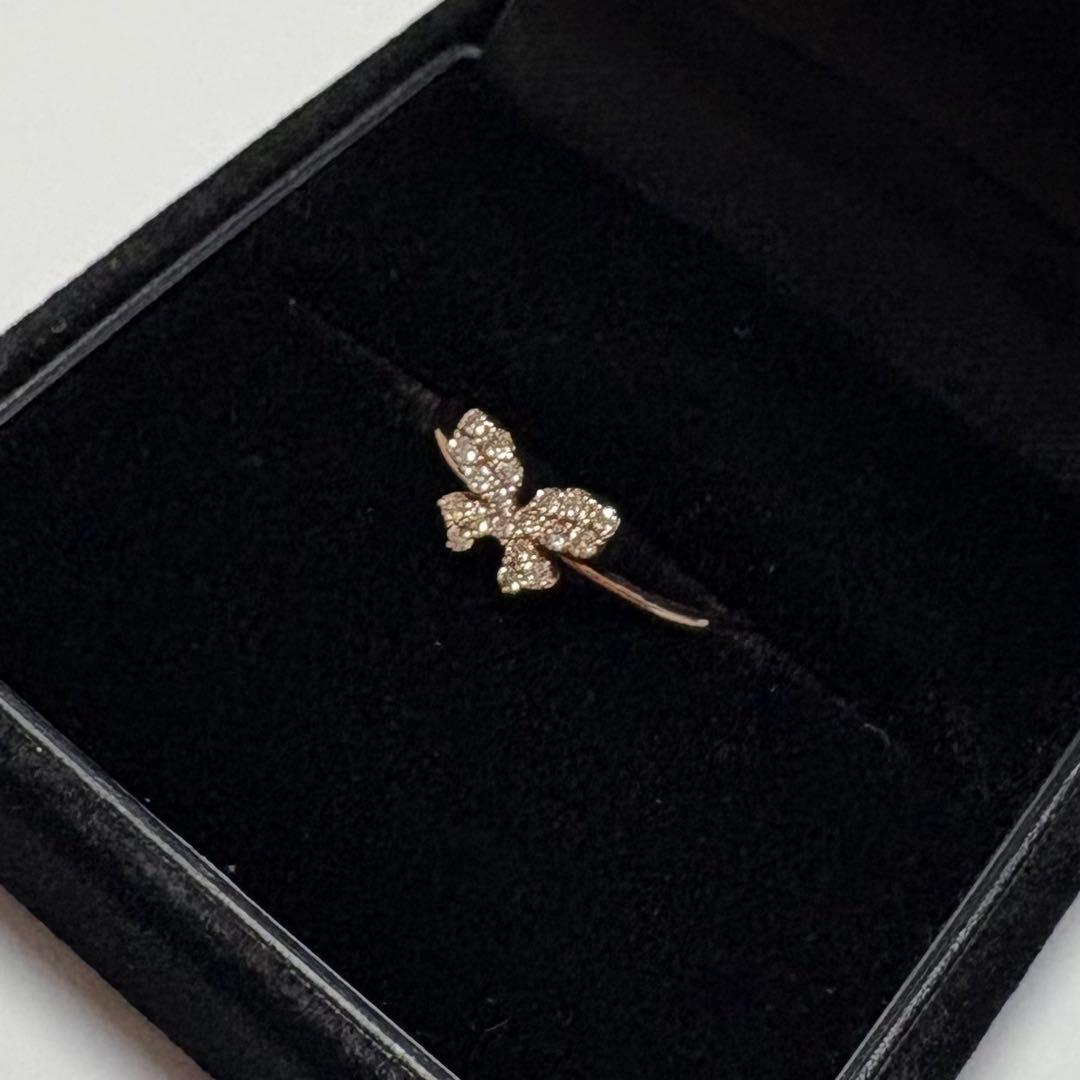 K10PG　ダイヤモンド　蝶々　リング　ピンクゴールド　リング