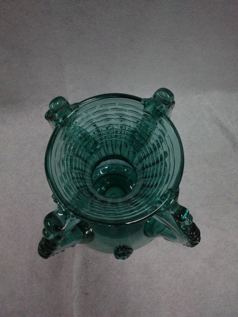 マヨルカガラス　花瓶　スペイン　　吹きガラス　美術民藝　工芸品　アンティーク