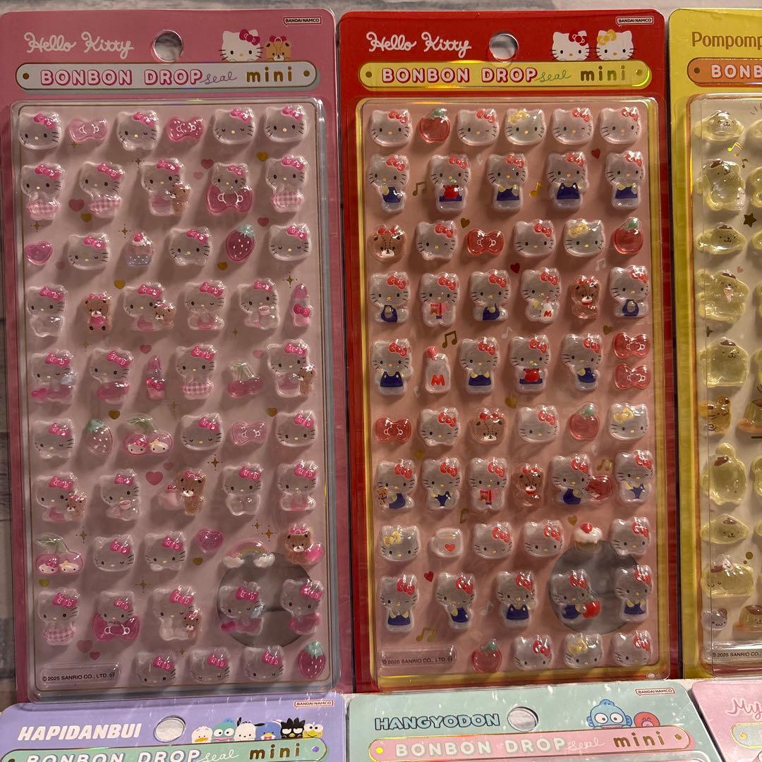 サンリオ　ミニボンボンドロップシール　正規品　8種セット