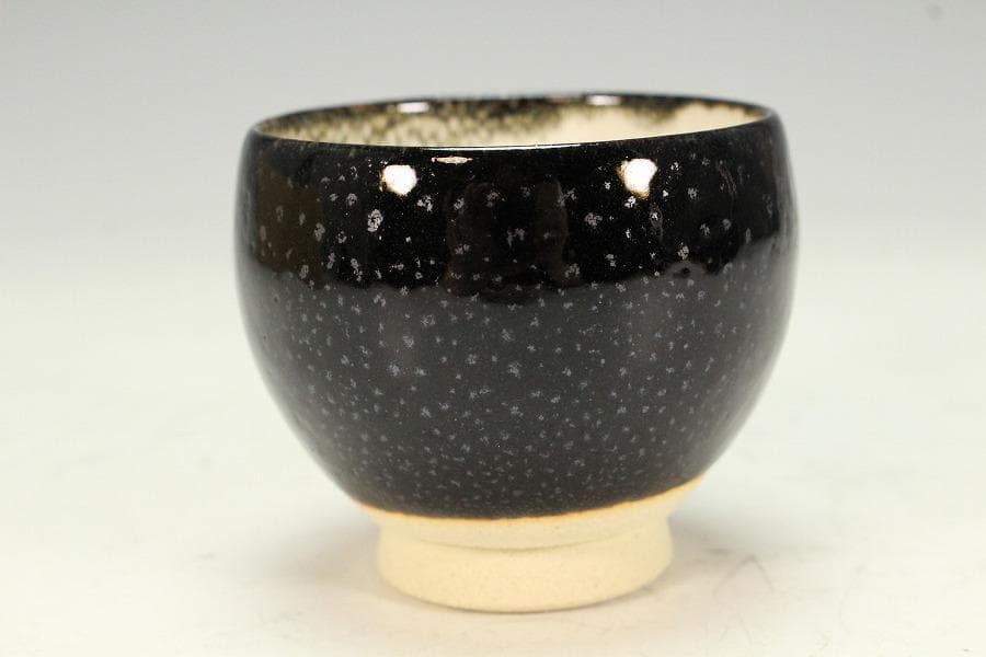 清水保孝作 油滴釉 碗 共箱 未使用 栞 父 人間国宝 清水卯一(K-A232)