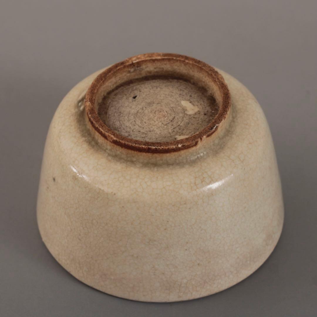 佳き貫入染み 半筒 盃 ぐい呑み 酒器 古道具 アンティーク