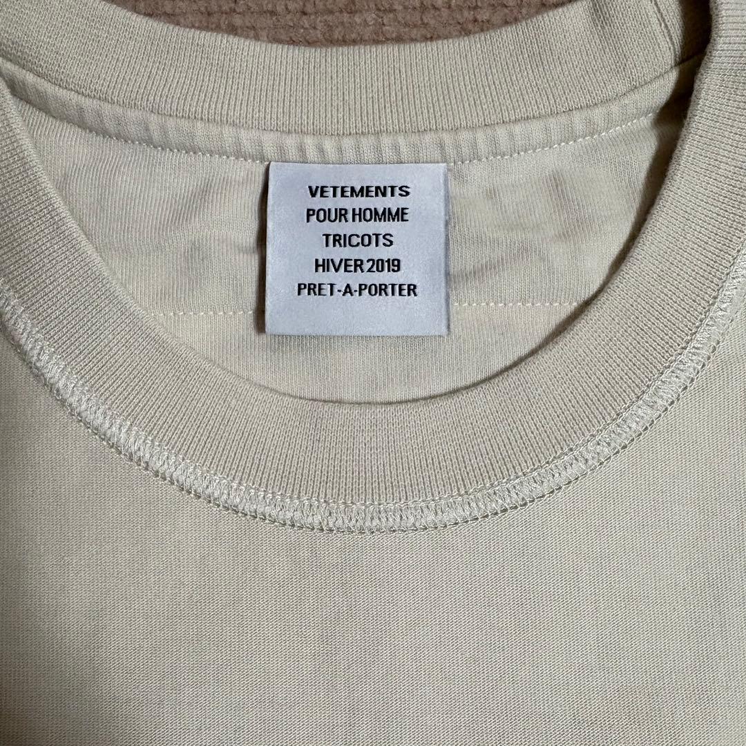 VETEMENTS インサイドアウトTシャツ　Mサイズ　オフホワイト　タグあり