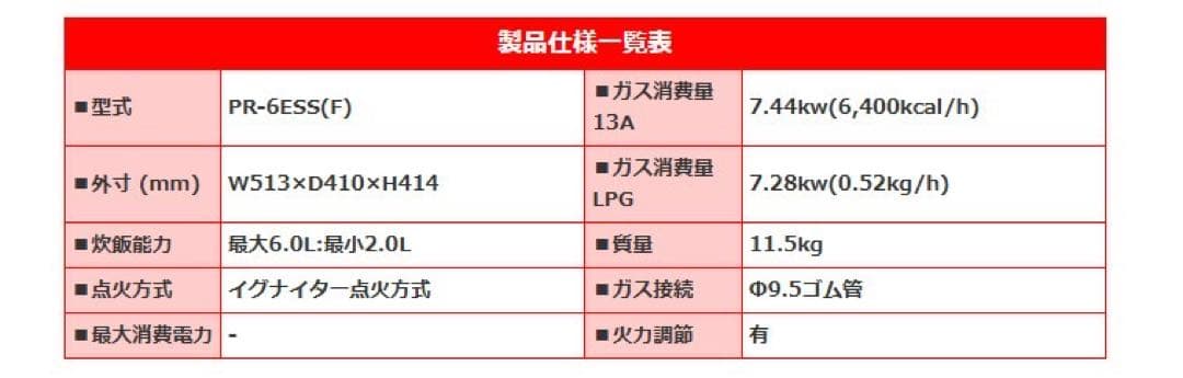 Paloma/パロマ 業務用ガス炊飯器 PR－6ESSF（3.3升）