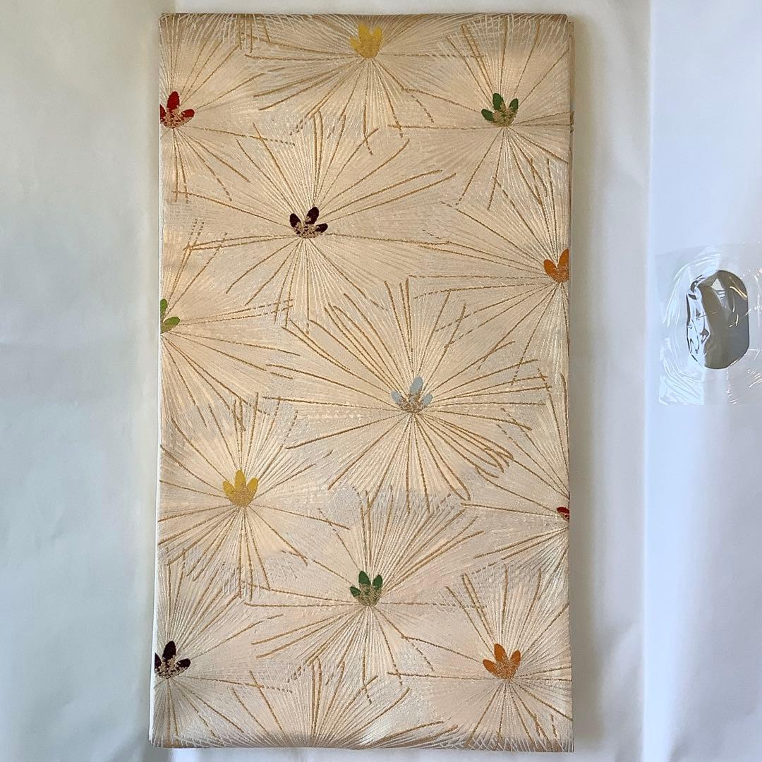 河合美術織物★松尽くし 松文様 六通 袋帯★振袖 成人式 初釜 卒業式★ゴールド