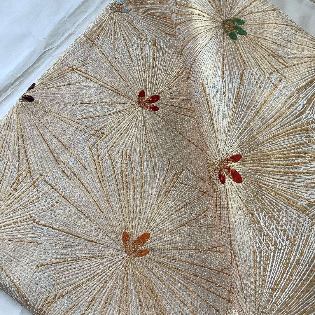 河合美術織物★松尽くし 松文様 六通 袋帯★振袖 成人式 初釜 卒業式★ゴールド