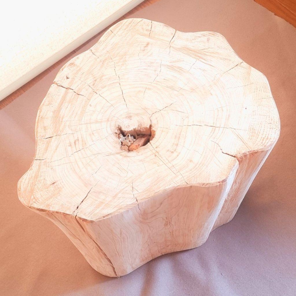 天然アロマ 根元末広がり 切株スツール・テーブル・特大・無垢無塗装・オーガニック