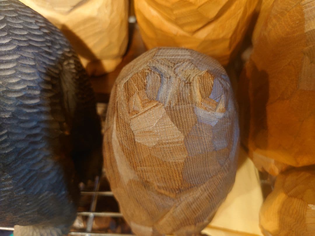 柴崎重行 志 八雲 木彫り 熊彫 木彫り熊　はつり熊　眠り熊