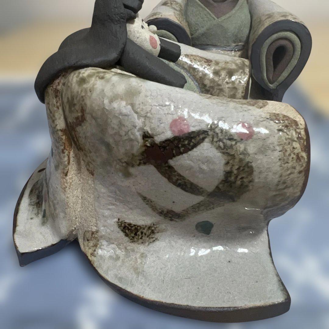 益子焼　お雛様飾り　ヴィンテージ