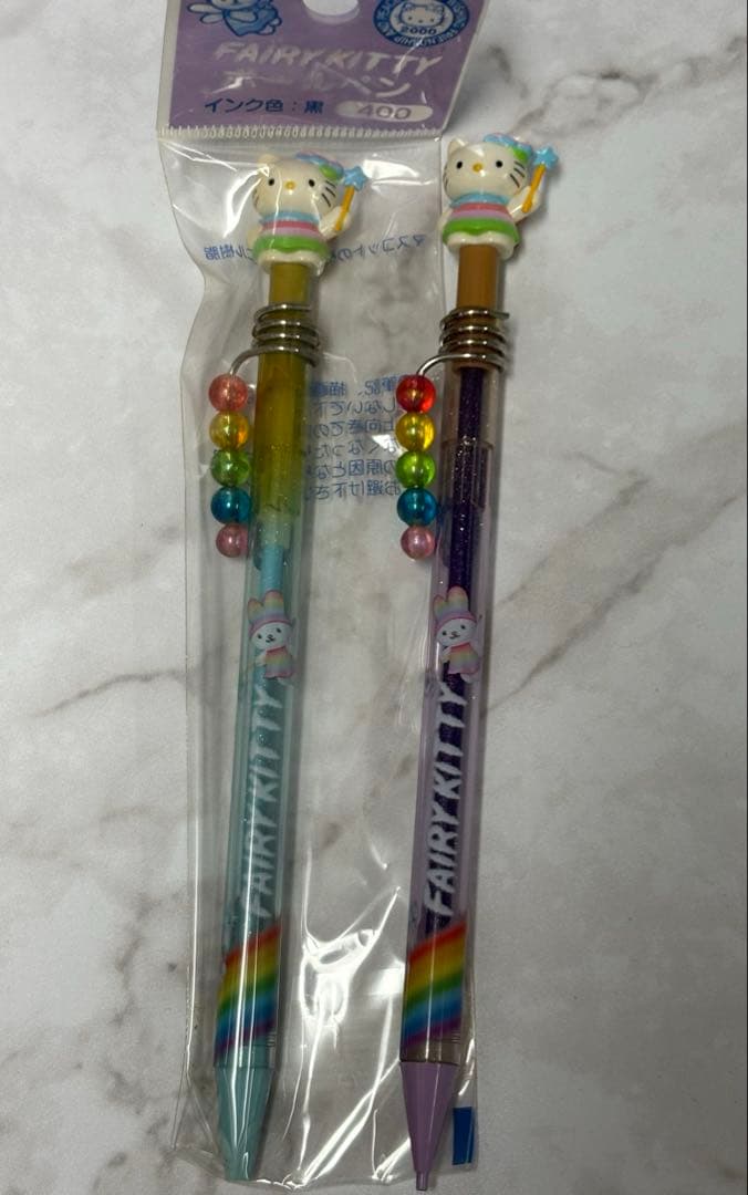 2000年 ハローキティ フェアリー レインボー ボールペン&シャープペンセット