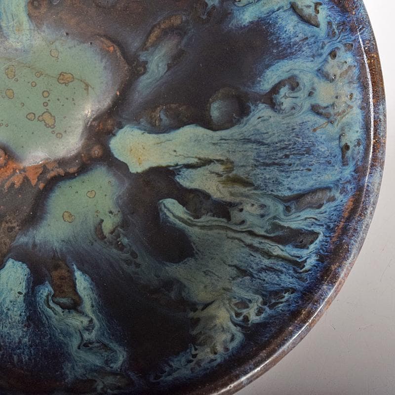 茶道具　板谷波山作　天目茶碗　銘「宇宙」　共布　代淡々斎極め箱　F　R7886