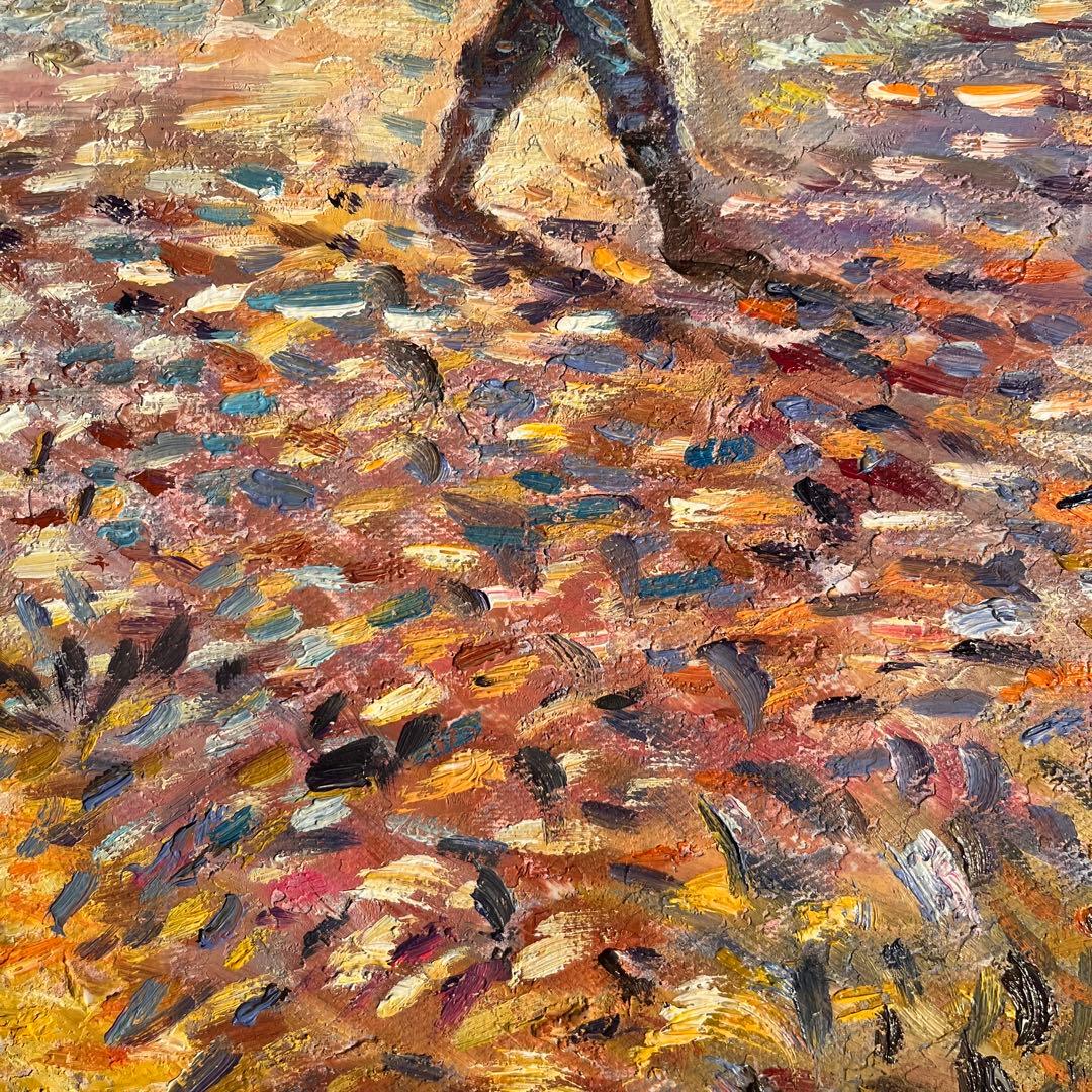 ★秀作★ 手書き油絵 ゴッホ 種蒔く人 肉筆絵画 額付き インテリア 油彩画