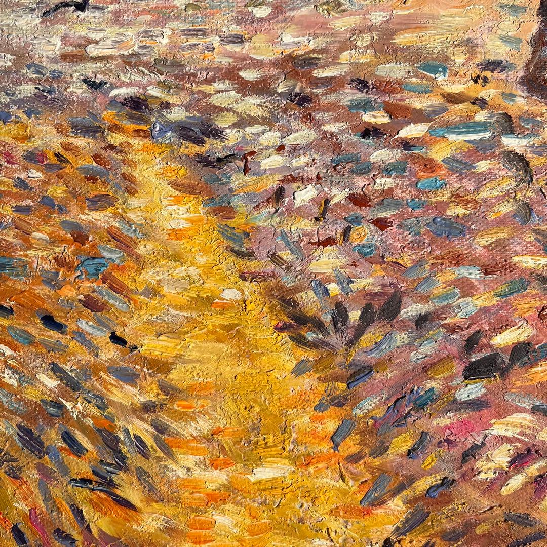 ★秀作★ 手書き油絵 ゴッホ 種蒔く人 肉筆絵画 額付き インテリア 油彩画