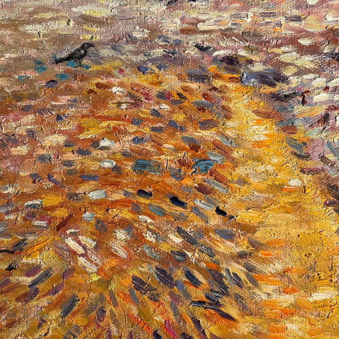 ★秀作★ 手書き油絵 ゴッホ 種蒔く人 肉筆絵画 額付き インテリア 油彩画