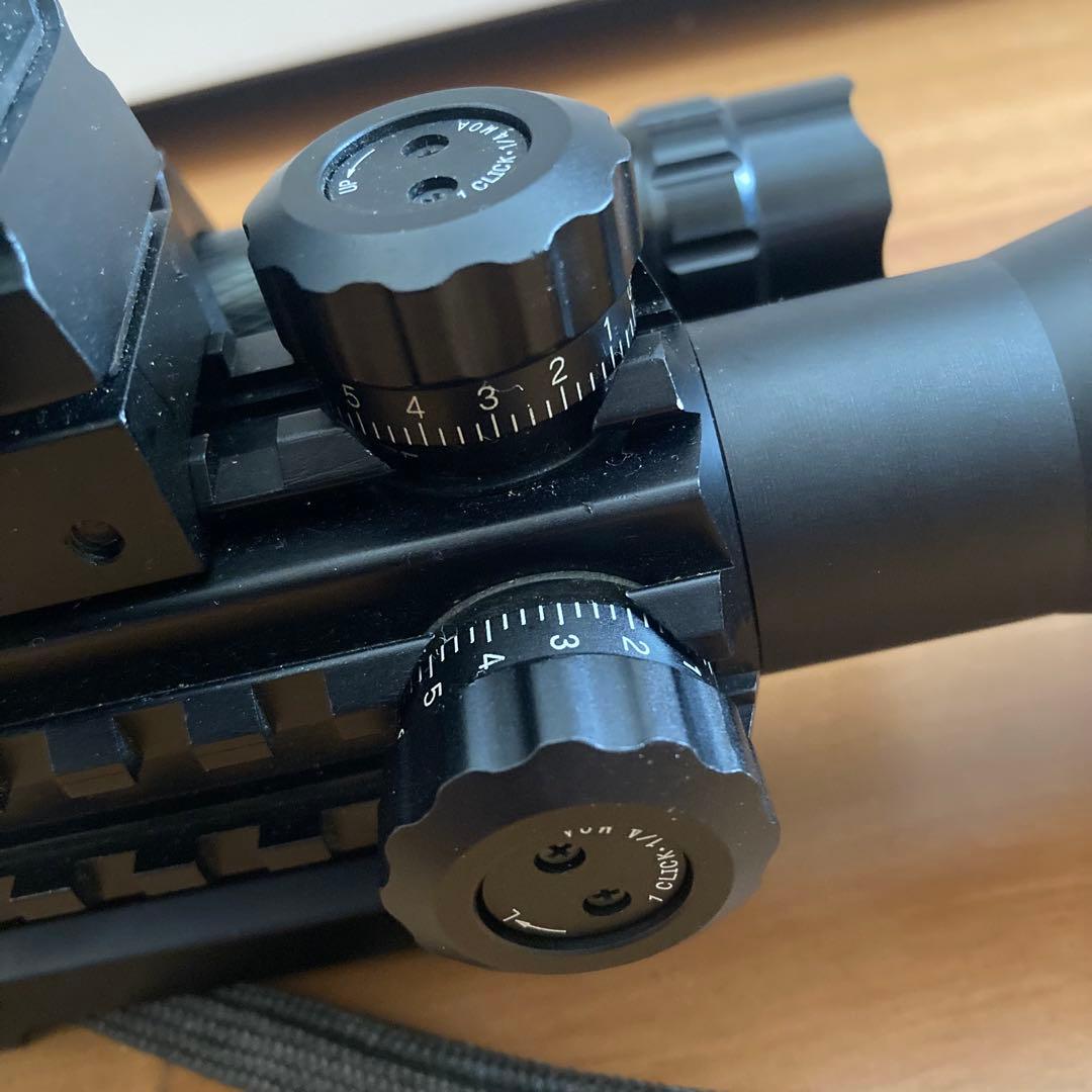 4-12x50トリプルレール ライフルスコープ＋ドットサイト＋高輝度LEDライト