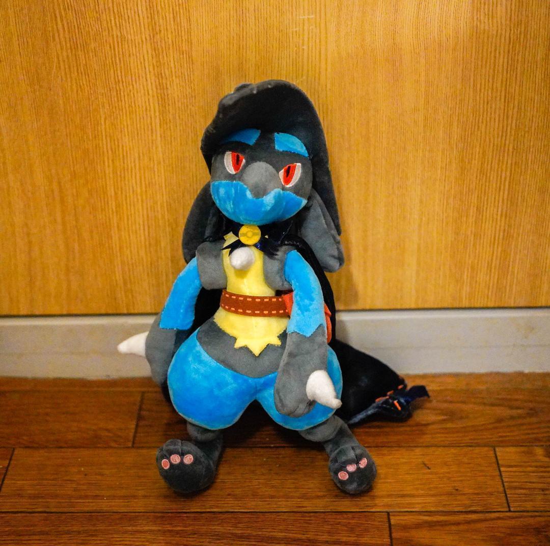 ハロウィンルカリオ　ぬいぐるみ　大きい　3０ｃｍ　リボン袋付【現物撮影】