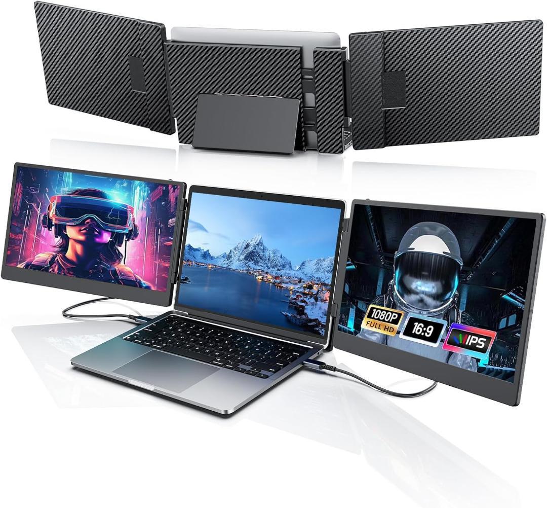 14インチ デュアルディスプレイ ポータブルモニタ 2画面 トリプルモニター