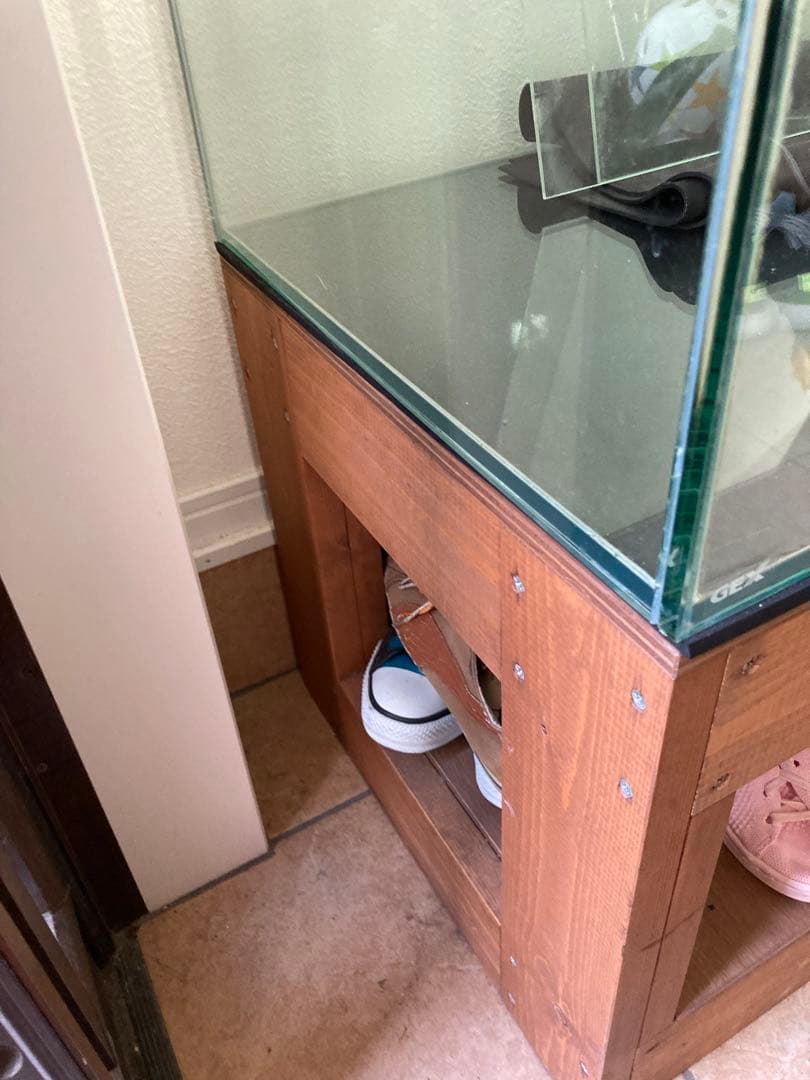 90cmガラス水槽 gex ※オーダー水槽台、その他備品付 90×45×45