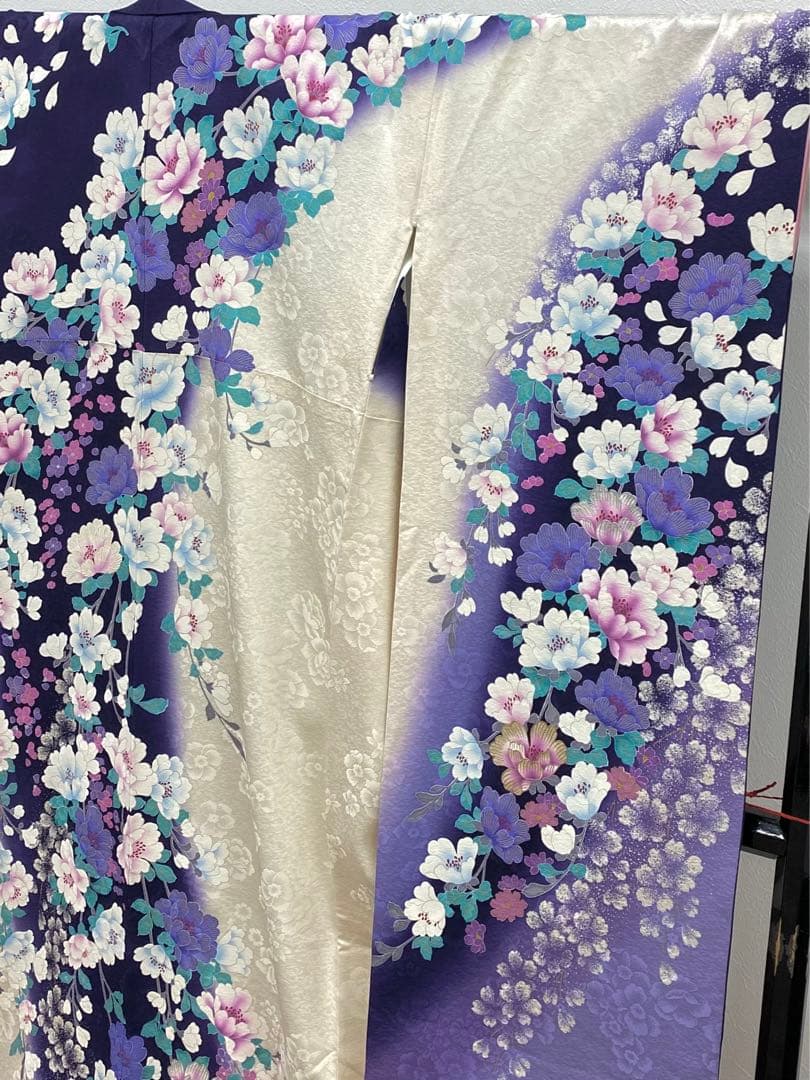 振袖 桂由美 豪華 型友禅 刺繍 金彩 紋意匠 褄下挟み比翼付き 身丈178cm