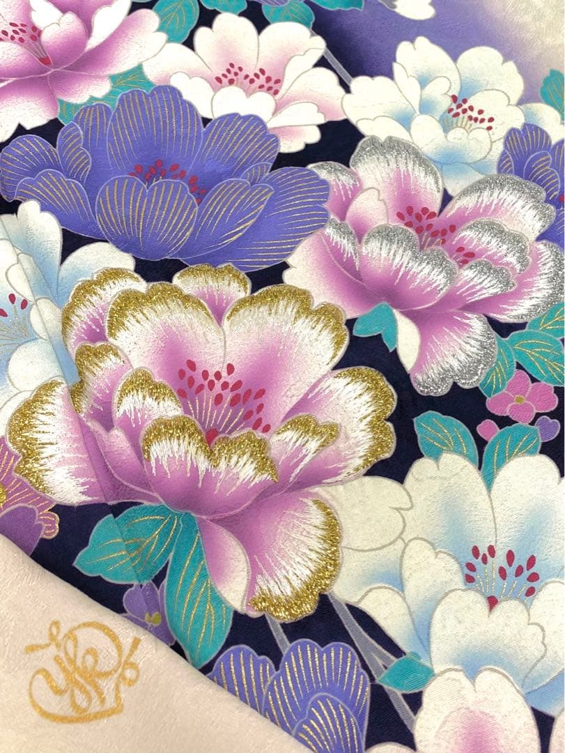 振袖 桂由美 豪華 型友禅 刺繍 金彩 紋意匠 褄下挟み比翼付き 身丈178cm