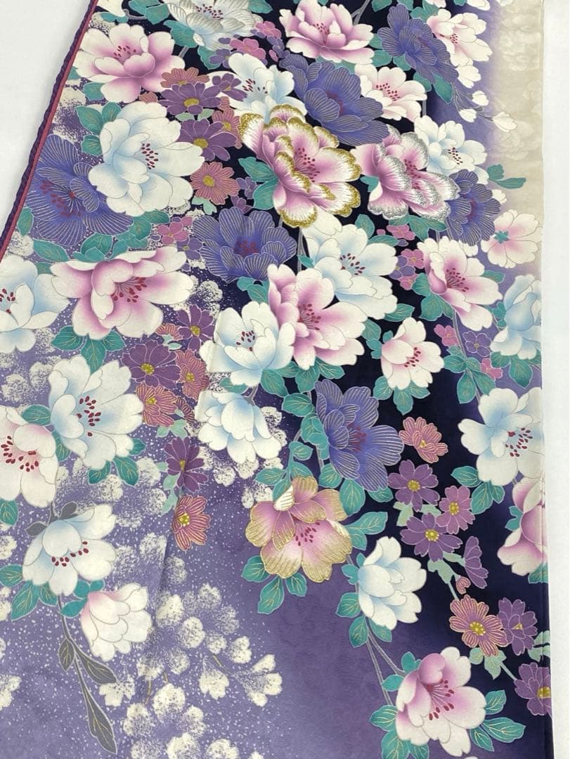 振袖 桂由美 豪華 型友禅 刺繍 金彩 紋意匠 褄下挟み比翼付き 身丈178cm