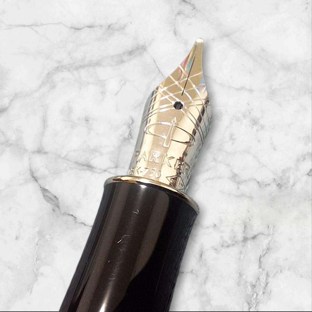 【美品】PARKER ソネット 万年筆 ブラックラッカーCT 18K